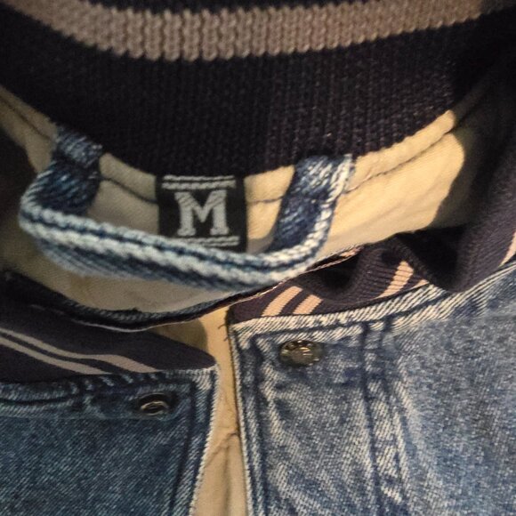 Vintage Champion 90s denim varsity bomber jacket - M - Picture 9 of 12